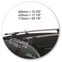 Prorack Black 2 Bar Aero Through Bar kit to suit Peugeot 308 5dr Hatch (2014 - 11/2021)