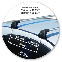 Prorack Silver 2 Bar Aero Flush Bar kit to suit Mercedes-Benz A-Class 5dr Hatch (2013 - 2015)