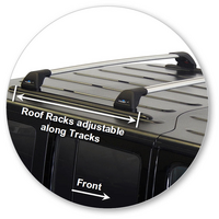 Prorack Silver 2 Bar Aero Flush Bar kit to suit Jeep Wrangler Unlimited JK 5dr SUV (2007 - 4/2019)