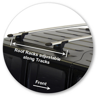 Prorack Black 2 Bar Aero Through Bar kit to suit Jeep Wrangler Unlimited JK 5dr SUV (2007 - 4/2019)