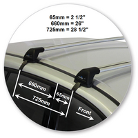 Prorack Black 2 Bar Aero Flush Bar kit to suit Ford Kuga 5dr SUV (2013 - 2020)