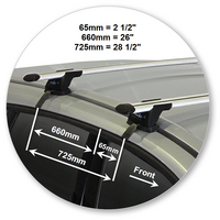 Prorack Black 2 Bar Aero Through Bar kit to suit Ford Kuga 5dr SUV (2013 - 2020)