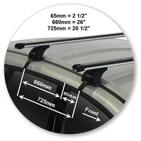 Prorack Black 2 Bar Heavy Duty Through Bar kit to suit Ford Kuga 5dr SUV (2013 - 2020)