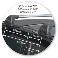 Prorack Silver 2 Bar Aero Flush Bar kit to suit Fiat Panda 5dr Hatch (2014 - Current)