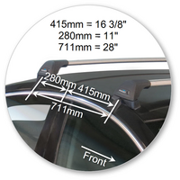 Prorack Black 2 Bar Aero Flush Bar kit to suit Opel Insignia 4dr Sedan (2009 - 2017)