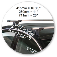 Prorack Silver 2 Bar Aero Through Bar kit to suit Opel Insignia 4dr Sedan (2009 - 2017)