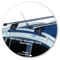 Prorack Silver 2 Bar Heavy Duty Through Bar kit to suit Renault Koleos 5dr SUV (5/2014 - 2017)