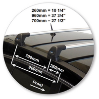 Prorack Silver 2 Bar Aero Flush Bar kit to suit Nissan X-Trail 5dr SUV (2014 - 12/2022)