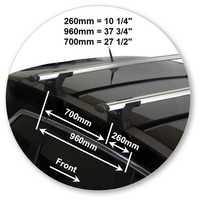 Prorack Black 2 Bar Aero Through Bar kit to suit Nissan X-Trail 5dr SUV (2014 - 12/2022)