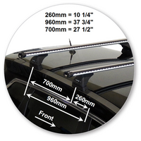 Prorack Silver 2 Bar Heavy Duty Through Bar kit to suit Nissan X-Trail 5dr SUV (2014 - 12/2022)