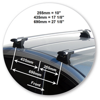 Prorack Black 2 Bar Aero Through Bar kit to suit Mazda 3 4dr Sedan (2014 - 2016)