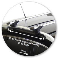 Prorack Black 2 Bar Aero Through Bar kit to suit Nissan X-Trail 5dr SUV (2014 - 2022)