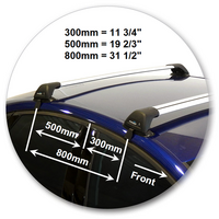 Prorack Silver 2 Bar Aero Flush Bar kit to suit Ford Mondeo 5dr Hatch (2010 - 2014)