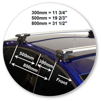 Prorack Black 2 Bar Aero Through Bar kit to suit Ford Mondeo 5dr Hatch (2010 - 2014)