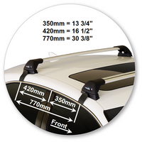 Prorack Silver 2 Bar Aero Flush Bar kit to suit Lexus IS 4dr Sedan (7/2013 - Current)