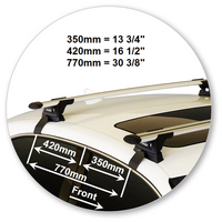 Prorack Black 2 Bar Aero Through Bar kit to suit Lexus IS 4dr Sedan (7/2013 - Current)