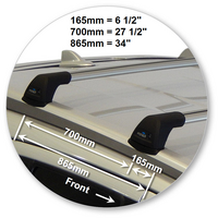 Prorack Black 2 Bar Aero Flush Bar kit to suit Isuzu MU-X 5dr SUV (2014 - 4/2017)