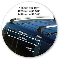 Prorack Silver 2 Bar Aero Flush Bar kit to suit Toyota Highlander 5dr SUV (2007 - 2013)