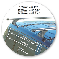 Prorack Black 2 Bar Heavy Duty Through Bar kit to suit Toyota Highlander 5dr SUV (2007 - 2013)