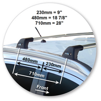 Prorack Silver 2 Bar Aero Flush Bar kit to suit Citroen C4 Aircross 5dr SUV (2012 - Current)