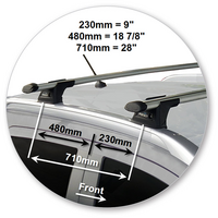 Prorack Black 2 Bar Aero Through Bar kit to suit Citroen C4 Aircross 5dr SUV (2012 - Current)