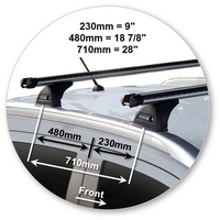 Prorack Silver 2 Bar Heavy Duty Through Bar kit to suit Citroen C4 Aircross 5dr SUV (2012 - Current)