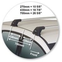 Prorack Silver 2 Bar Aero Flush Bar kit to suit Subaru Impreza WRX/STI 5dr Hatch (2012 - 5/2022)