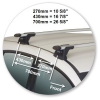 Prorack Black 2 Bar Aero Through Bar kit to suit Subaru Impreza WRX/STI 5dr Hatch (2012 - 5/2022)