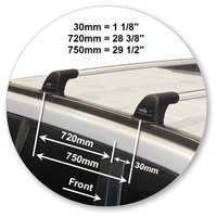 Prorack Silver 2 Bar Aero Flush Bar kit to suit Nissan X-Trail 5dr SUV (2010 - 3/2014)