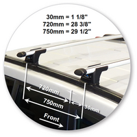 Prorack Black 2 Bar Aero Through Bar kit to suit Nissan X-Trail 5dr SUV (2010 - 3/2014)