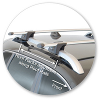Prorack Silver 2 Bar Aero Through Bar kit to suit Jeep Cherokee 5dr SUV (2014 - 2023)