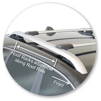 Prorack Silver 2 Bar Aero Rail Bar kit to suit Jeep Cherokee 5dr SUV (2014 - 2023)