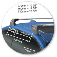 Prorack Silver 2 Bar Aero Flush Bar kit to suit BMW 2 Series F22 2dr Coupe (2014 - 2017)