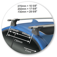 Prorack Black 2 Bar Aero Through Bar kit to suit BMW 2 Series F22 2dr Coupe (2014 - 2017)