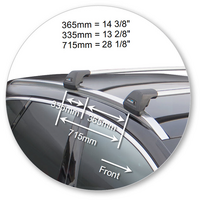 Prorack Black 2 Bar Aero Flush Bar kit to suit Peugeot 508 SW 5dr Wagon (3/2011 - 8/2019)