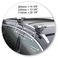 Prorack Black 2 Bar Aero Through Bar kit to suit Peugeot 508 SW 5dr Wagon (3/2011 - 8/2019)