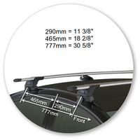 Prorack Black 2 Bar Aero Through Bar kit to suit Volvo S60 4dr Sedan (2010 - 7/2019)