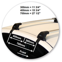 Prorack Silver 2 Bar Aero Flush Bar kit to suit Toyota Corolla 4dr Sedan (2014 - 2019)