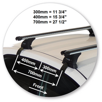 Prorack Silver 2 Bar Heavy Duty Through Bar kit to suit Toyota Corolla 4dr Sedan (2014 - 2019)