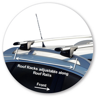 Prorack Silver 2 Bar Aero Through Bar kit to suit Holden Captiva 5 5dr SUV (2006 - 2020)