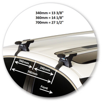 Prorack Silver 2 Bar Aero Through Bar kit to suit Lexus ES 4dr Sedan (2012 - 2018)