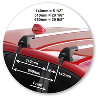 Prorack Silver 2 Bar Aero Flush Bar kit to suit Jeep Cherokee Sport 5dr SUV (2014 - 2022)