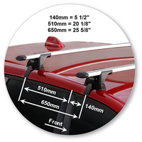 Prorack Silver 2 Bar Aero Through Bar kit to suit Jeep Cherokee Sport 5dr SUV (2014 - 2022)