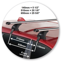 Prorack Silver 2 Bar Heavy Duty Through Bar kit to suit Jeep Cherokee Sport 5dr SUV (2014 - 2022)