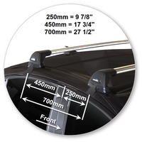 Prorack Silver 2 Bar Aero Flush Bar kit to suit Honda City 4dr Sedan (2014 - 4/2017)