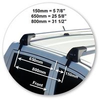 Prorack Silver 2 Bar Aero Flush Bar kit to suit SsangYong Actyon Sport 4dr Ute (2012 - 2017)