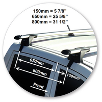 Prorack Silver 2 Bar Aero Through Bar kit to suit SsangYong Actyon Sport 4dr Ute (2012 - 2017)