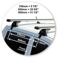 Prorack Silver 2 Bar Heavy Duty Through Bar kit to suit SsangYong Actyon Sport 4dr Ute (2012 - 2017)