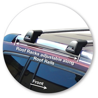 Prorack Silver 2 Bar Aero Flush Bar kit to suit Toyota Highlander 5dr SUV (2007 - 2013)