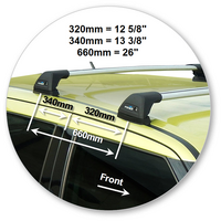 Prorack Silver 2 Bar Aero Flush Bar kit to suit Suzuki Swift 5dr Hatch (2/2011 - 2017)